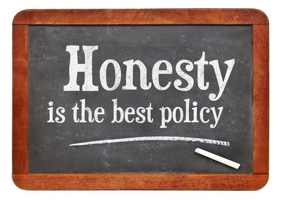 Honesty Is The Best Policy Proverb White Chalk Text On A Vinta 